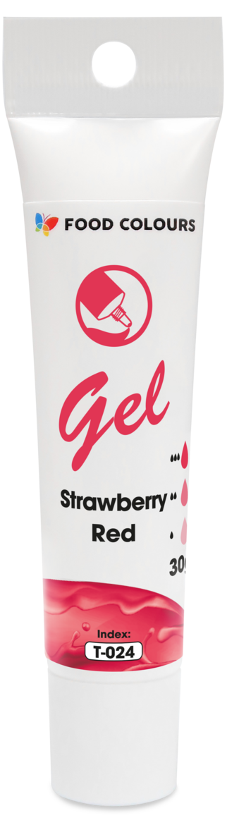 Zemeņsarkana želejveida krāsviela tūbiņā 30g